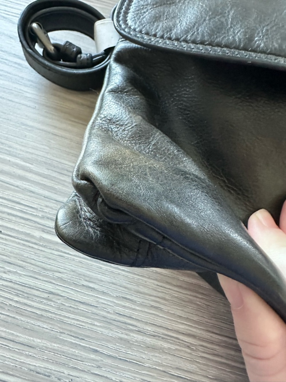 Black Leather Crossbody Bag - Picture 12 of 14